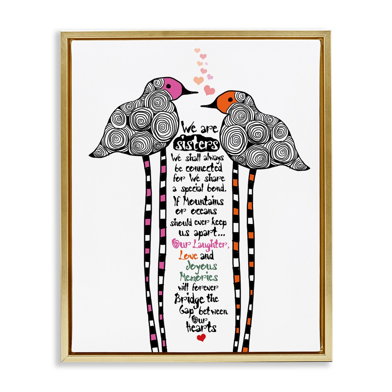 Stupell Industries We Are Sisters Bird Duo Floating Frame, design by Suzanne Millius